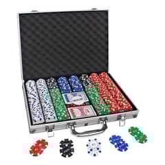 GENERICO - Juego de Póker Completo con 500 Fichas y Maletín Aluminio