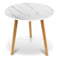 GENERICO - Mesa de Centro Redonda de Madera con Estilo Moderno