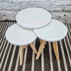GENERICO - Mesas de Centro Nordic Pack de 3 Mesitas Elegantes y Funcionales
