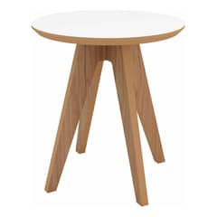 GENERICO - Mesa Auxiliar Elegante Blanco y Canela para el Hogar