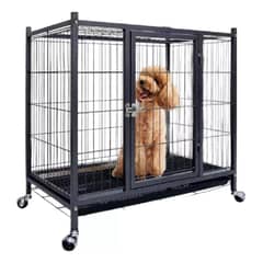 GENERICO - Jaula para Perros con Ruedas y Bandeja Removible 93x57 cm