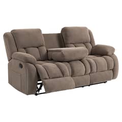 ELEMENT DESIGN - Berger 3 Cuerpos-Sofá Reclinable con Consola Central y Portavasos Marrón