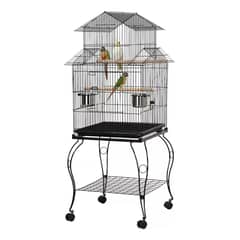 GENERICO - Jaula Rodante Grande para Aves con Accesorios y Estante