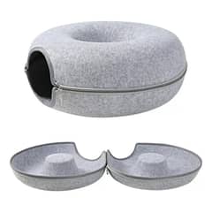 GENERICO - Cama Interactiva Redonda con Túnel y Juguetes para Gatos