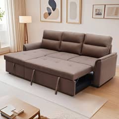 DANIELS - Sofá Cama Seccional 2 Plazas Moderno Café New Sidney KMP002BR