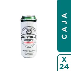 GENERICO - 24 Latas Cerveza Sin Alcohol Clausthaler Classic 500 cc c/u