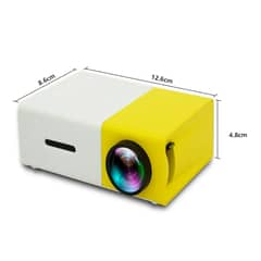 DANWEILE - Miniproyector LED portátil YG300 con audio USB - Amarillo