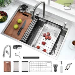 LEFORGE - Combo Lavaplatos Empotrado 75x46cm Multifuncional Acero Inoxidable