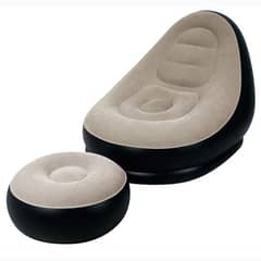 MOVI - Sillón inflable con puff posa pies e inflador incluido