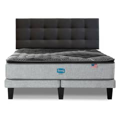 SIMMONS - CAMA EUROPEA SUNSET 2 PL RESPALDO URBAN GRIS.