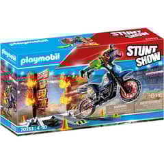 PLAYMOBIL - STUNTSHOW MOTO CON MURO DE FUEGO PM70553