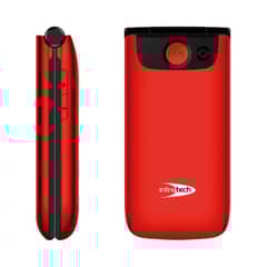 INTROTECH - Telefono Senior Tipo Almeja 4G Rojo Clamshell