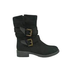 HERIEL - Bota Negra Taco Bajo Mujer