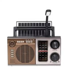 MUNDO MAGIA - Radio Vintage Estilo Antiguo Panel Solar + Luz + Aux + Usb C