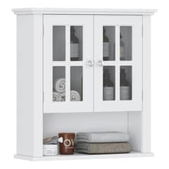 GENERICO - Gabinete Blanco de Pared para Baño con Estantes Ajustables