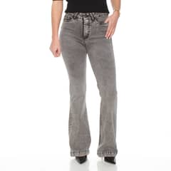 WADOS - JEANS FLARE TIRO ALTO PRETINA BASICA 1 BOTON PUSH UP