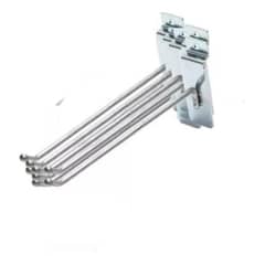 GENERICO - Pack de 200 Ganchos Cromados para Panel Ranurado 40cm