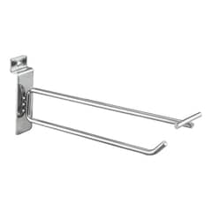 GENERICO - Pack 150 Ganchos Doble Cromado para Panel Ranurado 30 cm