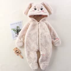 JUMP KIDS - Enterito Conejito Con Capucha Bebe Polar Blanco