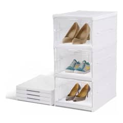 GENERICO - Caja Plegable Organizadora de 3 Pares de Zapatos Transparentes