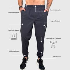 KONKO ACTIVE - Pantalon Jogger Running Pant Grafito Hombre Algodón Deportivo Konko