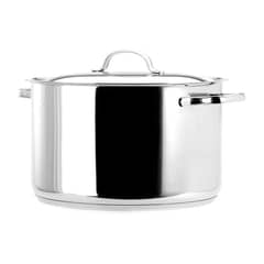 LACOR - Olla Recta con Tapa 10lt Acero Inoxidable 28cm Basic