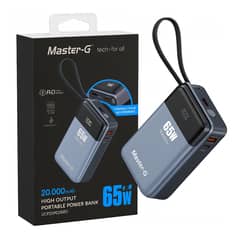 MASTER G - Batería Externa Power Bank Notebook 20000 Mah 65w UCP20PD65D