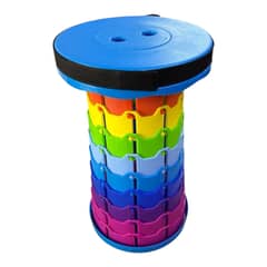 GENERICO - Piso Taburete Retráctil Altura Ajustable y Portátil - Azul Multicolor