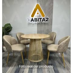 GENERICO - COMEDOR BOHO NORDIC 90 CM - 4 PUESTO LINO BEIGE