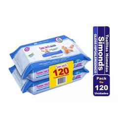 SIMONDS - Pack X120 Toallitas Húmedas Gloss Resistentes