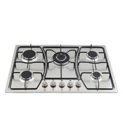 MUNDO MAGIA - Parrilla Empotrable Estufa 5 Quemadores Gas Acero Inoxidable