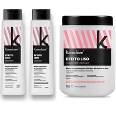 KANECHOM - Pack Efeito Liso Shampoo + Acondicionador + Mascarilla 1kg