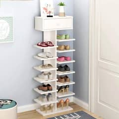 GENERICO - Zapatero Organizador Estante Zapatos 14 Pcs Hall Armario Color Blanco
