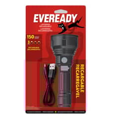 EVEREADY - Linterna LED Recargable USB 150lm Negro