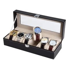 GENERICO - Estuche Caja De Organizador Reloj 6 Compartimiento