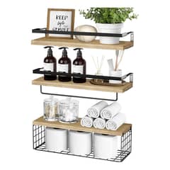GENERICO - Repisas Flotantes De Pared X3 Estante Organizador Para Baño