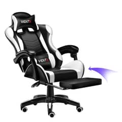 ATLAS - Silla Gamer Reclinable Blanca Con Reposapiés