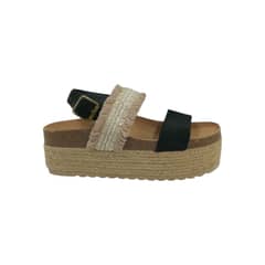 HERIEL - Sandalia Negra Plataforma Mujer