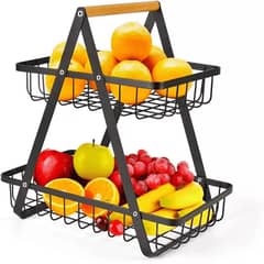 HOMESTAR - Frutero Verdulero Canasto Cesta Para Frutas Verduras 2 Niveles