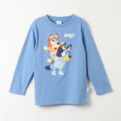 BLUEY - Polera Manga Larga Niño Up Bingo Turquesa