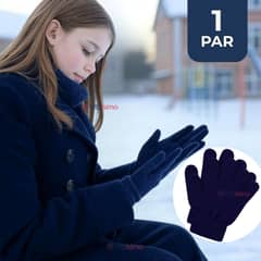 LINE - Guantes 16cm Escolares Niña y Niño Azul Oscuro