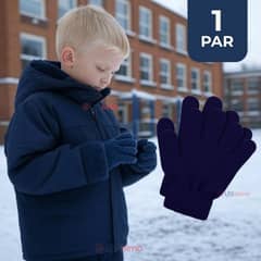 LINE - Guantes 14cm Escolares Niña y Niño Azul Oscuro