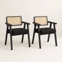 KLIK - Pack de 2 Sitiales Acolchado Chandigarh Butaca Rattan - Negro