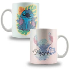 GENERICO - Tazón Cerámico Blanco Lilo y Stitch