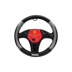 MOMO - Cubre Volante de Cuero Negro/gris