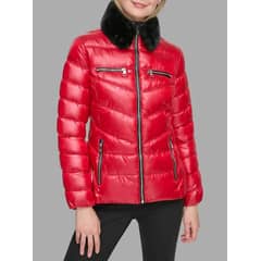 KARL LAGERFELD - Parka con cuello de cuero sintético