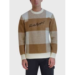 KARL LAGERFELD - Sweater cuadros grandes con la firma de KARL