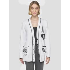 KARL LAGERFELD - Sweater cárdigan con parches
