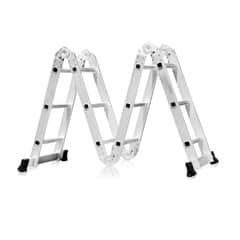 GENERICO - Escalera multifuncional 12 peldaños 4x3 color gris