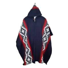 MORLAN - Poncho de Alpaca Lana Ecuatoriana Capucha Cálido Liviano